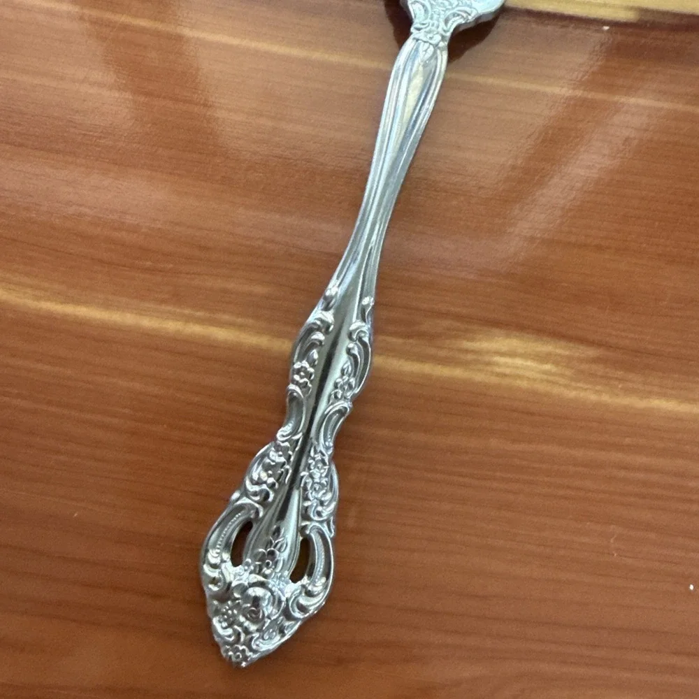 3 Dinner Forks Cube Michelangelo Oneida Pierced Stainless 765 Floral 7 Inch